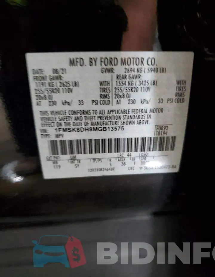 1FMSK8DH8MGB13575 Photo# 14