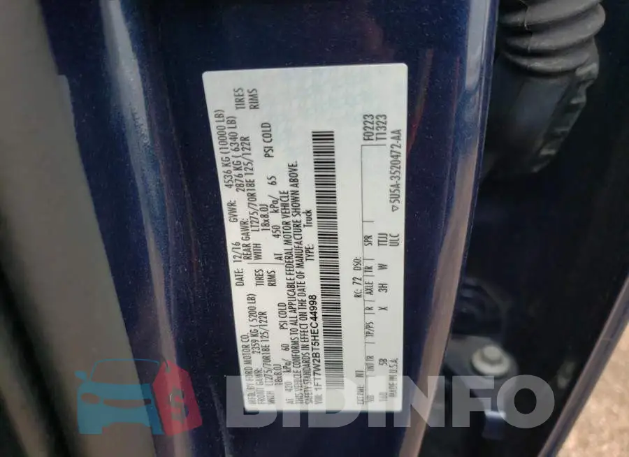 1FT7W2BT5HEC44998 Photo# 13