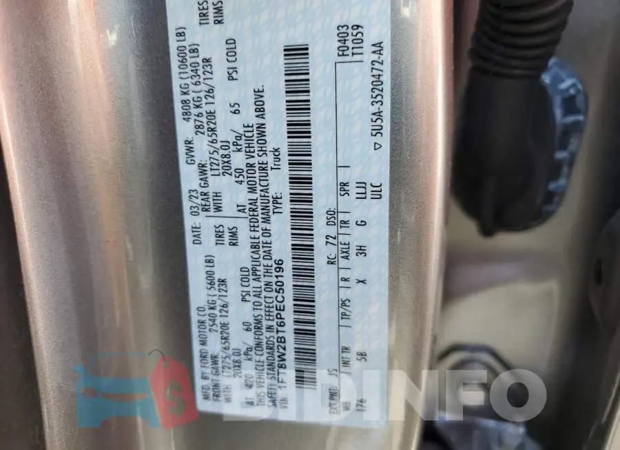 1FT8W2BT6PEC50196 Photo# 13