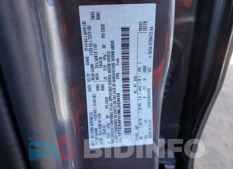 1FTER4FH1MLD29438 Photo# 10