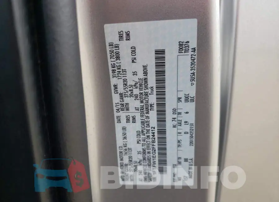 1FTFW1EG2FFB24412 Photo# 12