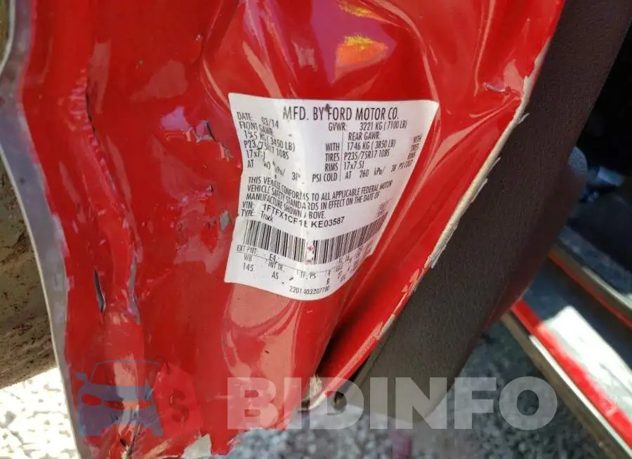 1FTFX1CF1EKE03587 Photo# 12