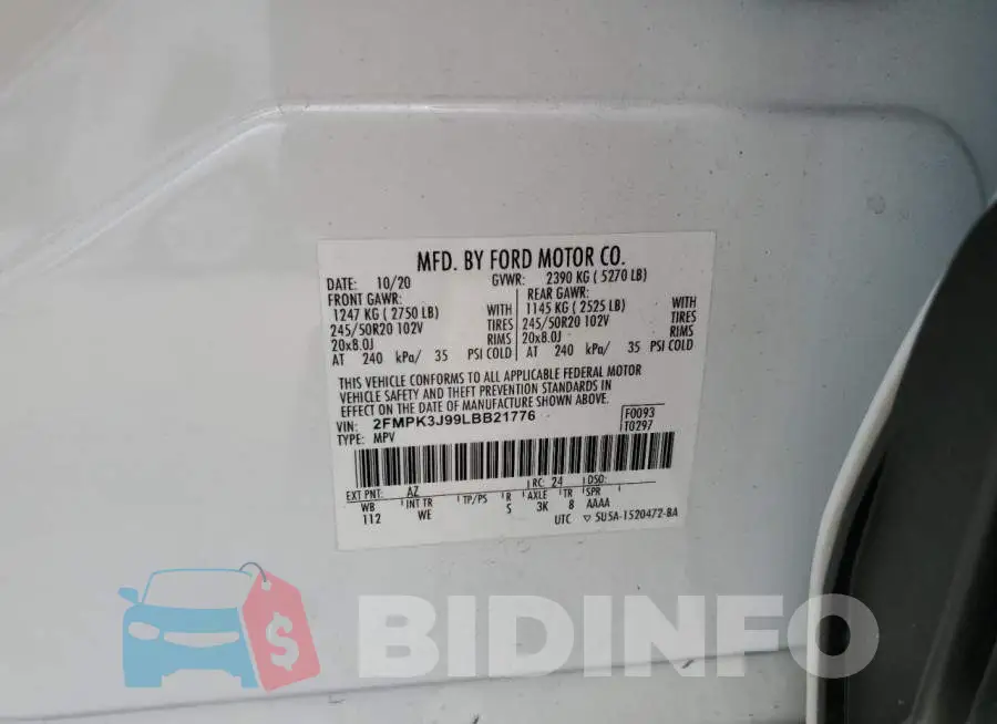 2FMPK3J99LBB21776 Photo# 13