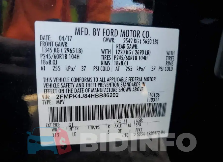 2FMPK4J84HBB86202 Photo# 13