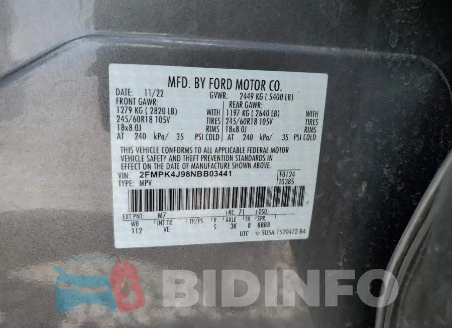 2FMPK4J98NBB03441 Photo# 13