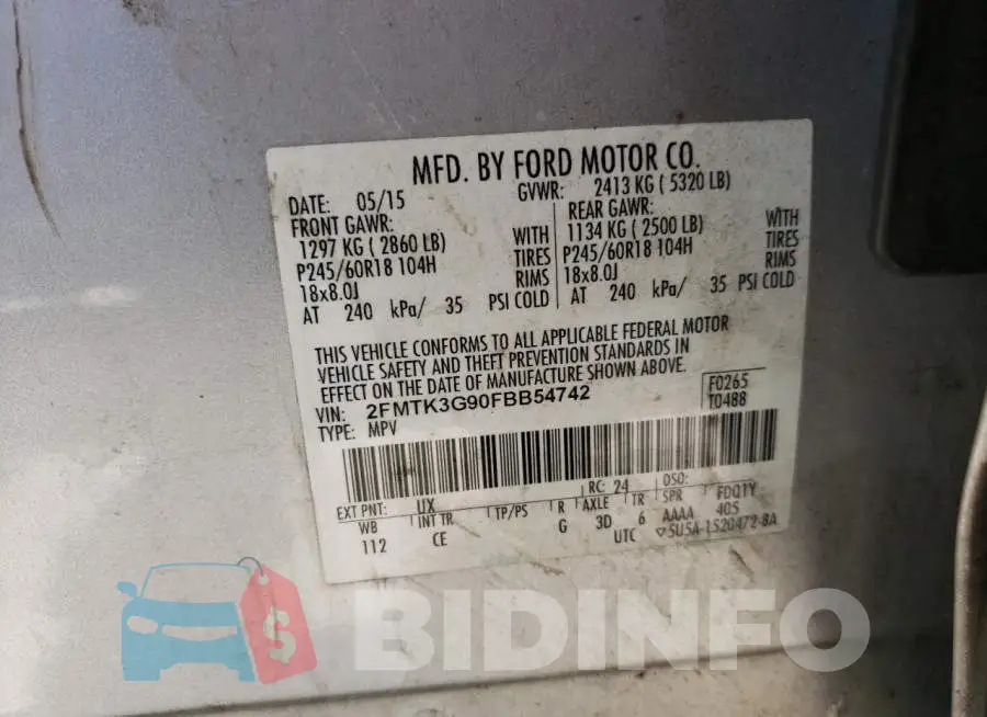 2FMTK3G90FBB54742 Photo# 13