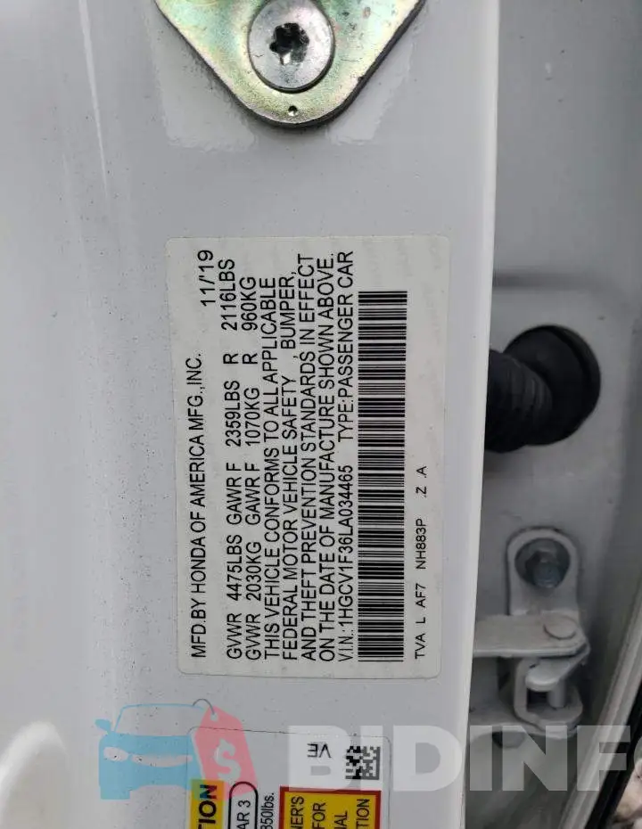 1HGCV1F36LA034465 Photo# 12