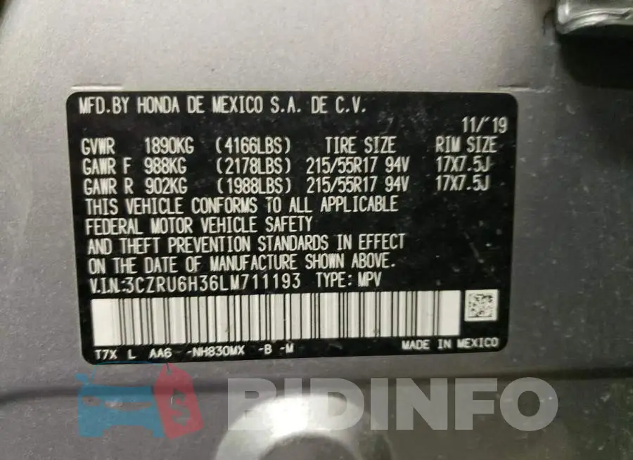 3CZRU6H36LM711193 Photo# 14