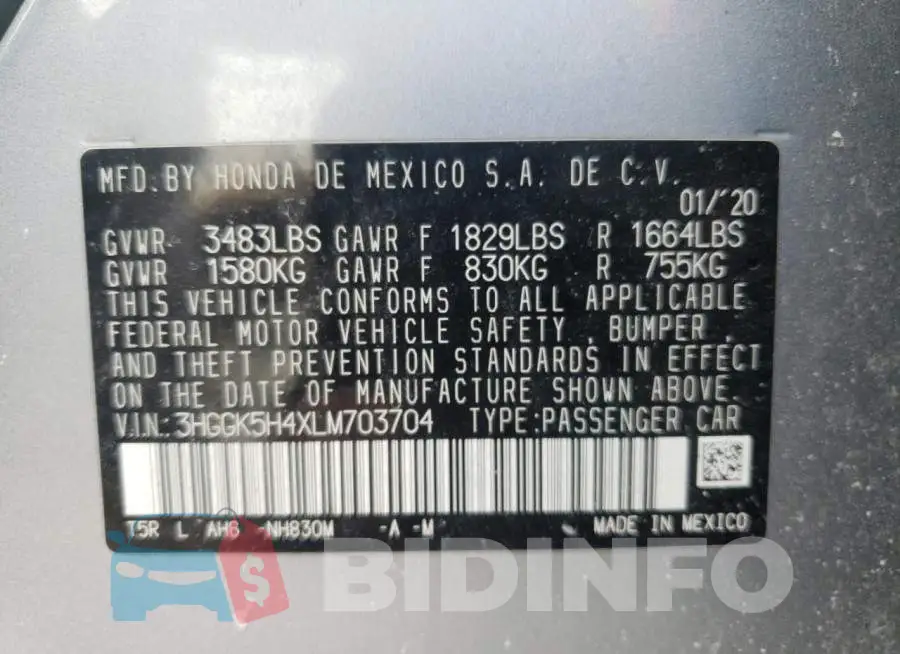 3HGGK5H4XLM703704 Photo# 10