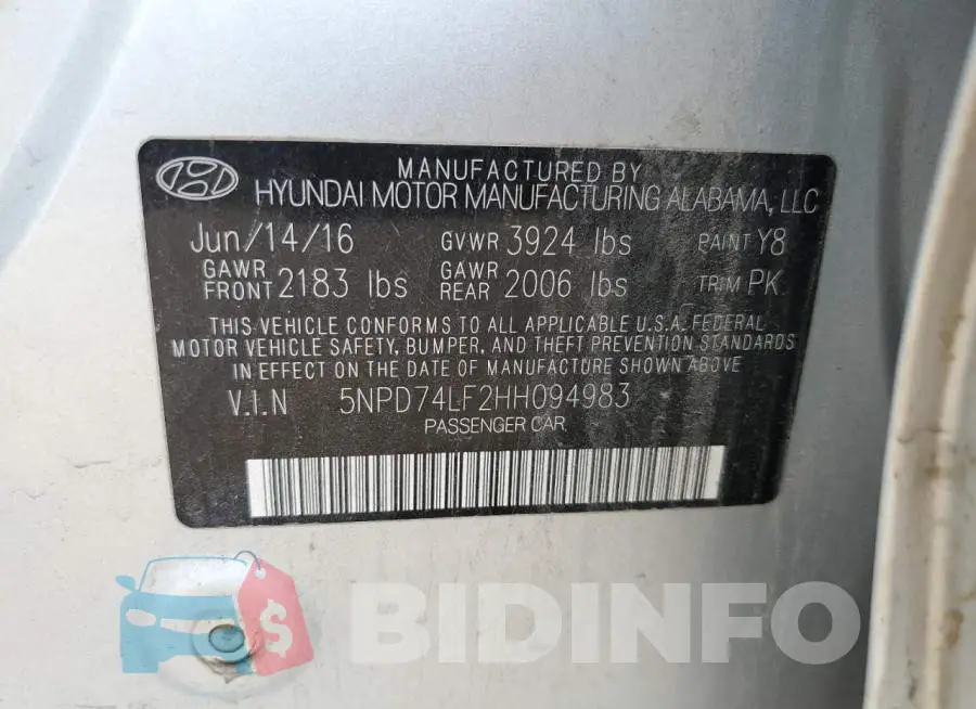 5NPD74LF2HH094983 Photo# 12