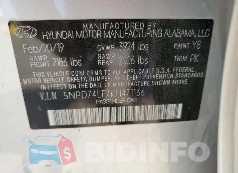 5NPD74LF7KH471136 Photo# 13
