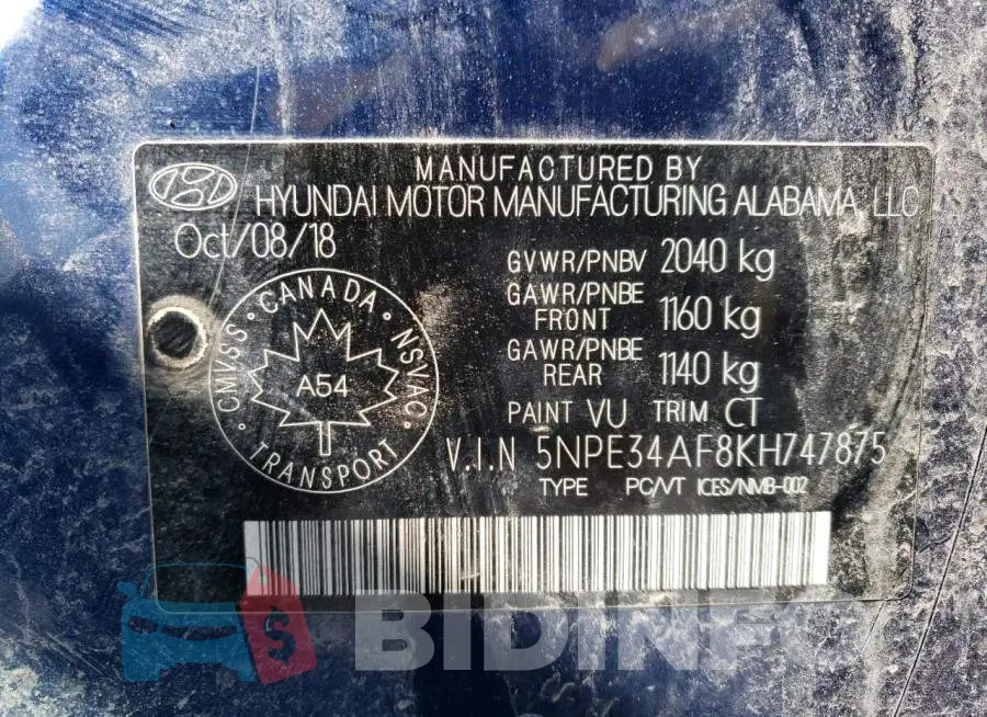 5NPE34AF8KH747875 Photo# 12