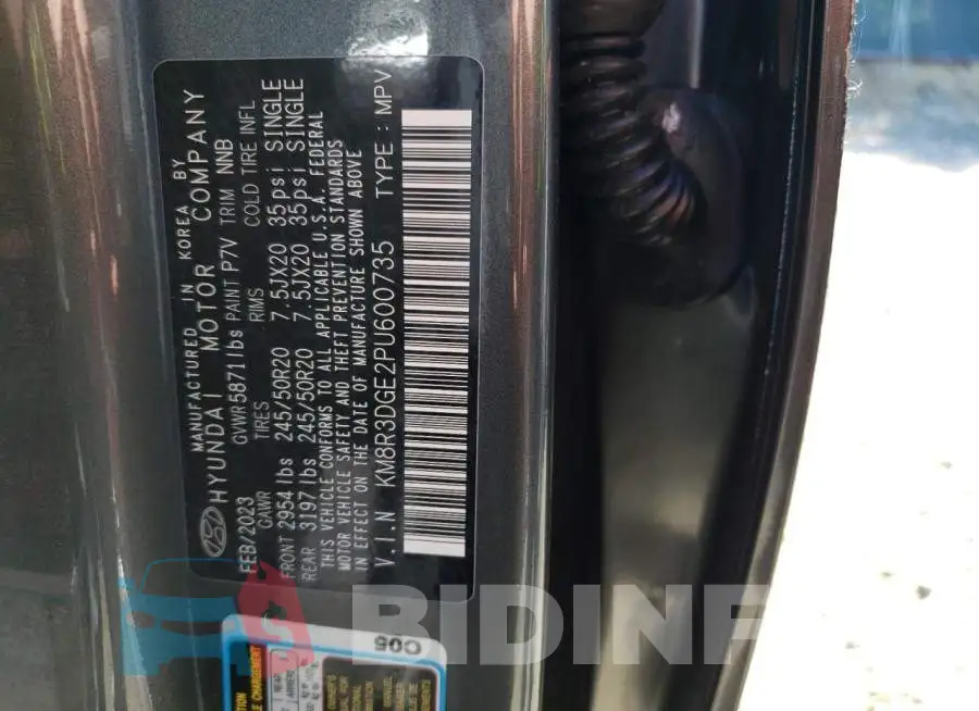 KM8R3DGE2PU600735 Photo# 13