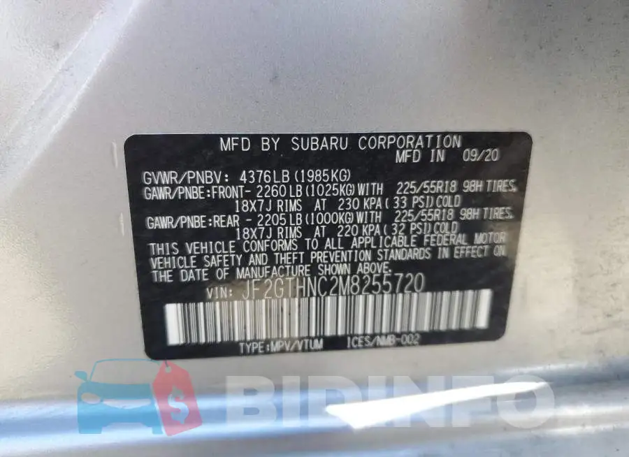 JF2GTHNC2M8255720 Photo# 12