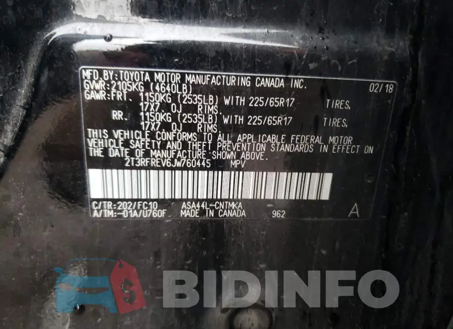 2T3RFREV6JW760445 Photo# 13