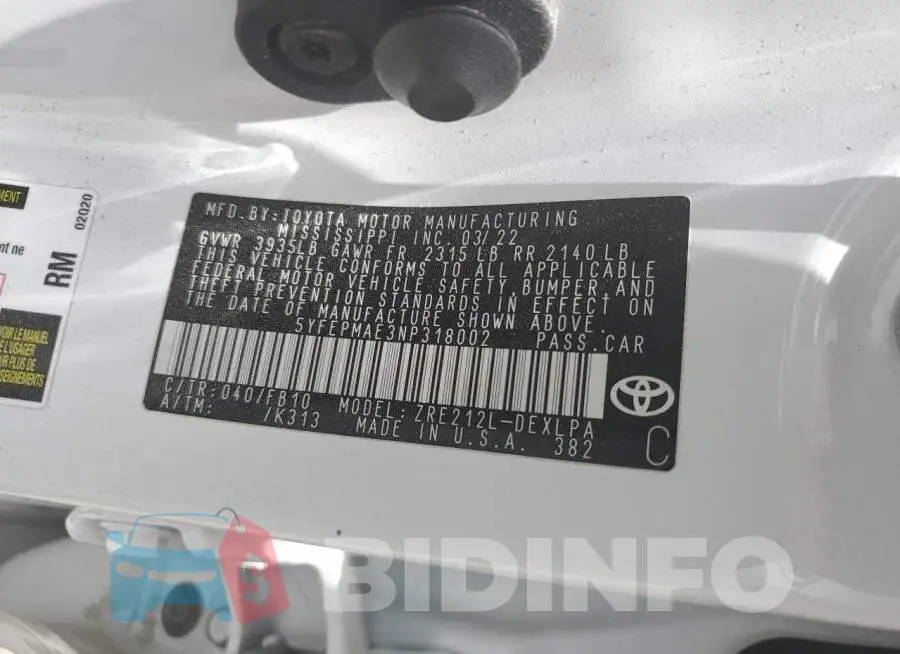 5YFEPMAE3NP318002 Photo# 13
