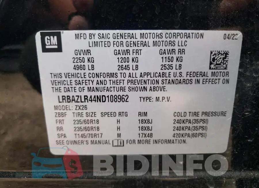 LRBAZLR44ND108962 Photo# 13