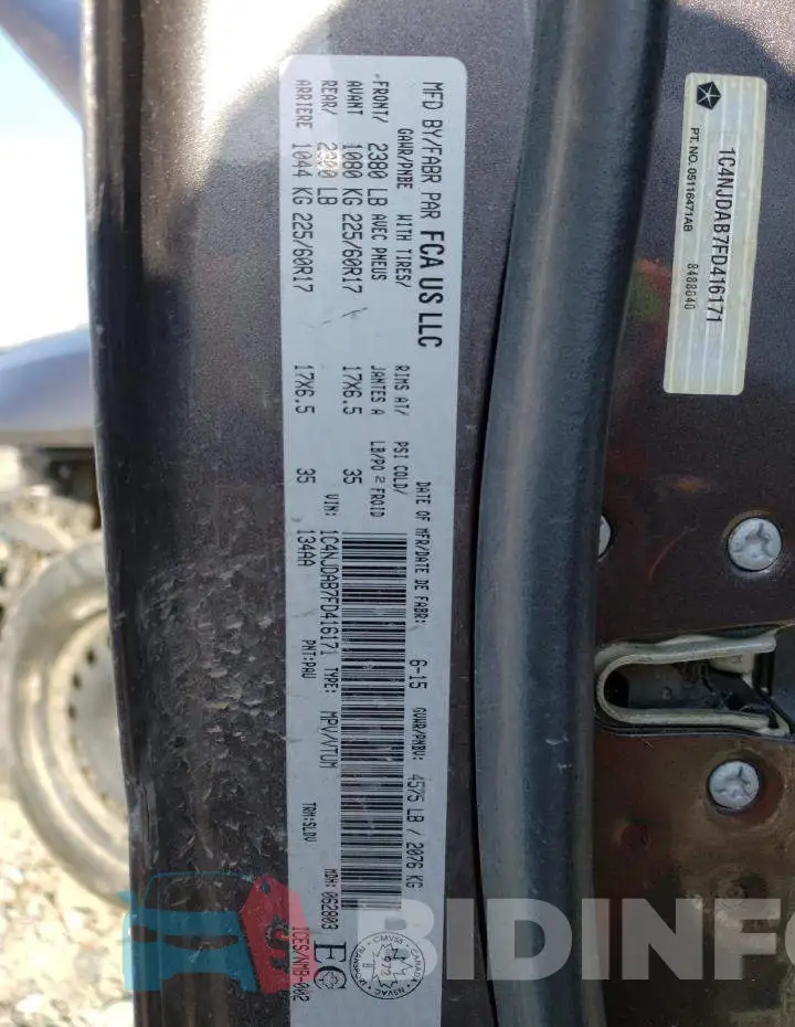 1C4NJDAB7FD416171 Photo# 12