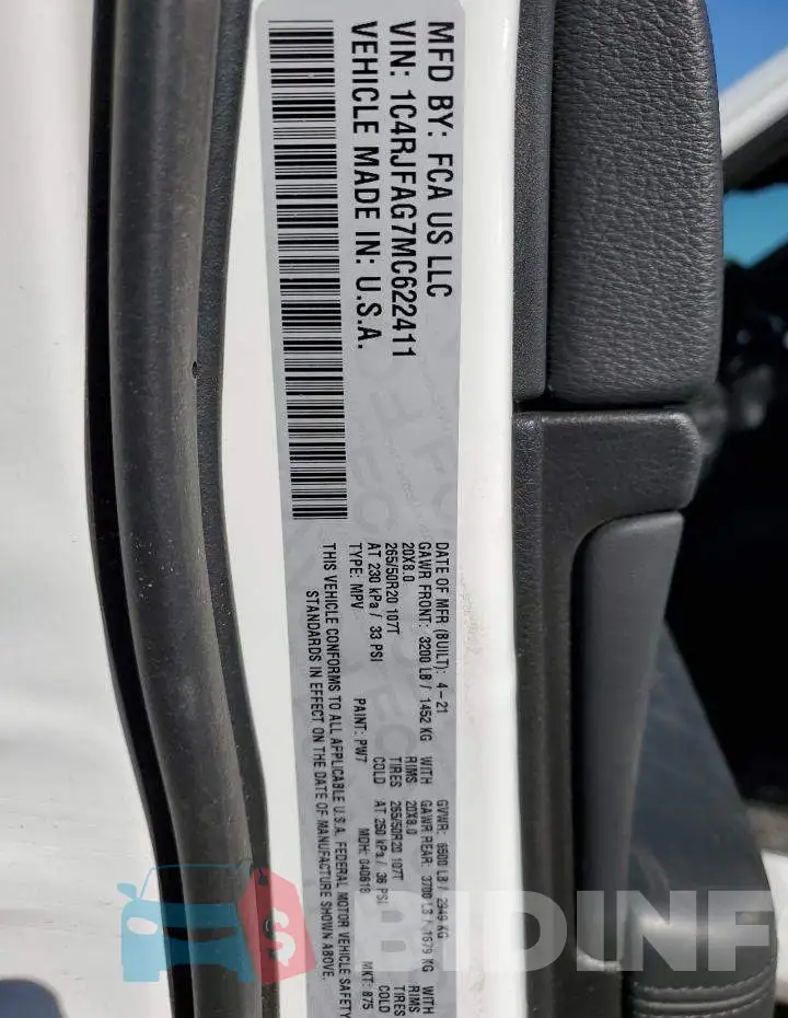1C4RJFAG7MC622411 Photo# 12