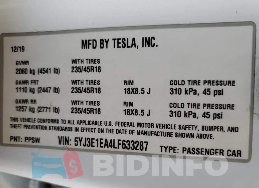 5YJ3E1EA4LF633287 Photo# 12