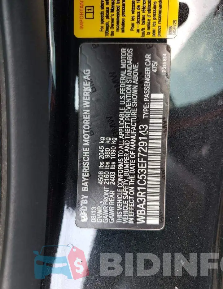 WBA3R1C53EF729143 Photo# 13