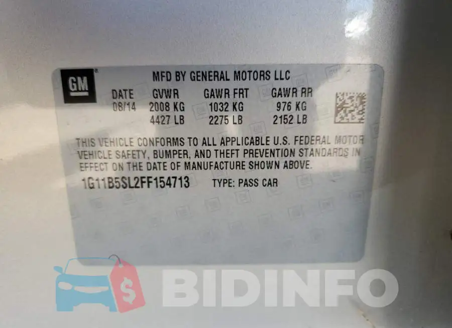 1G11B5SL2FF154713 Photo# 12