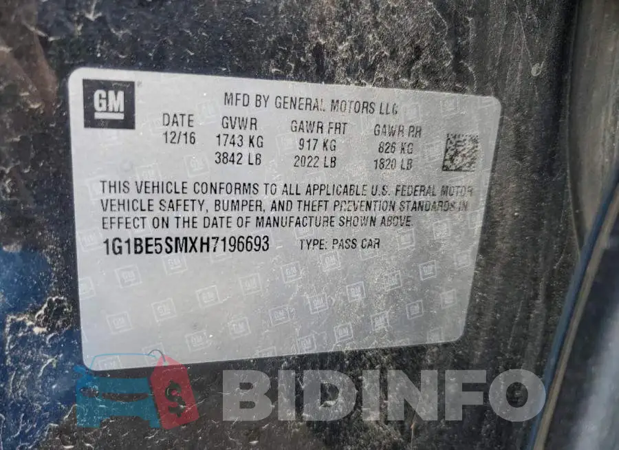 1G1BE5SMXH7196693 Photo# 12