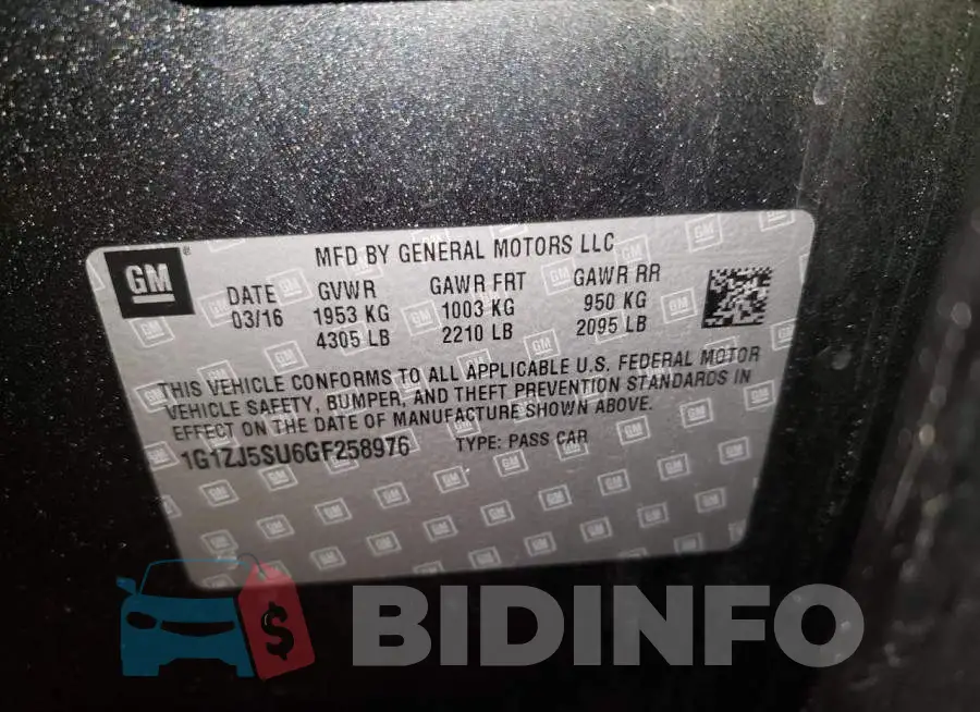 1G1ZJ5SU6GF258976 Photo# 12