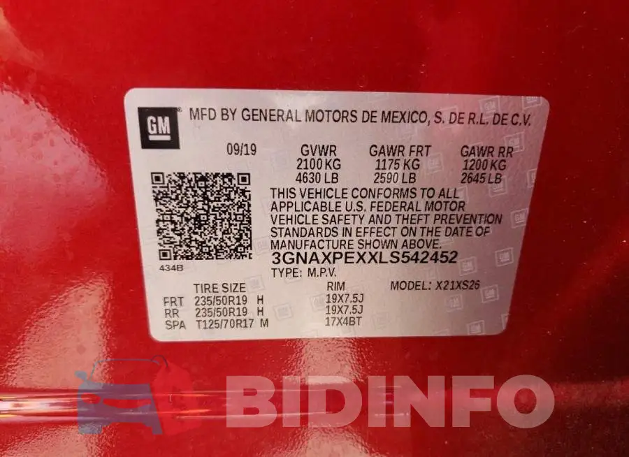 3GNAXPEXXLS542452 Photo# 12