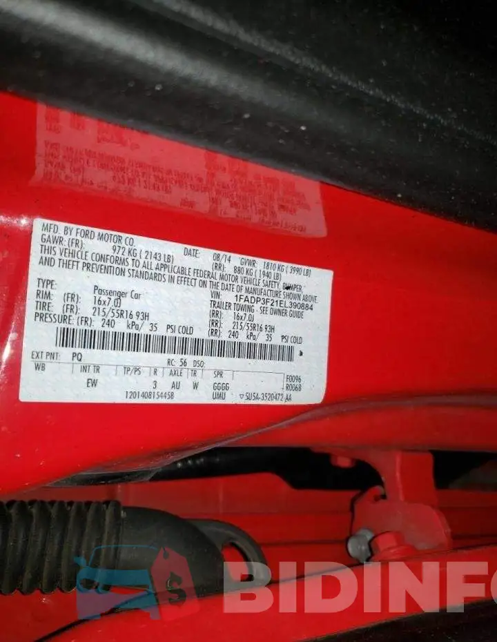 1FADP3F21EL390884 Photo# 12