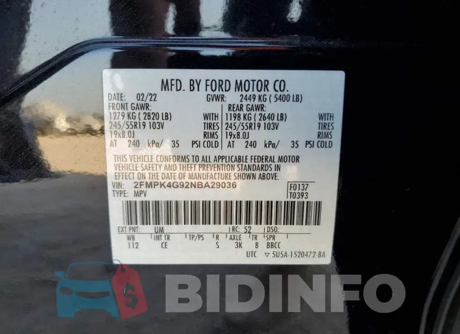 2FMPK4G92NBA29036 Photo# 13