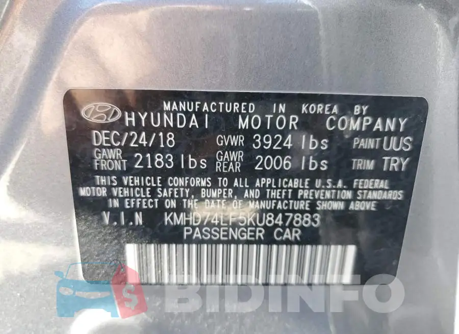 KMHD74LF5KU847883 Photo# 12
