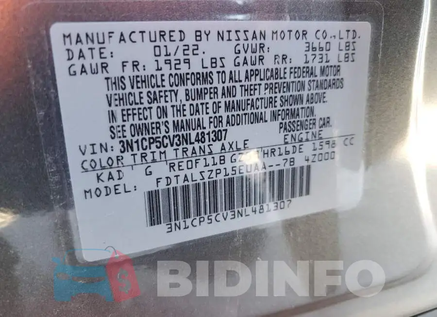 3N1CP5CV3NL481307 Photo# 12