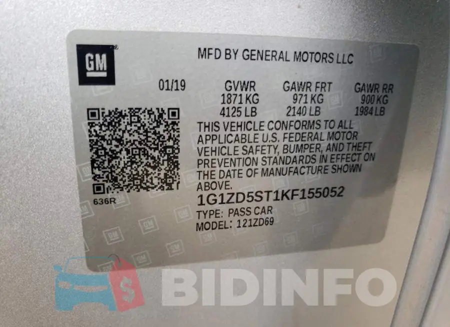1G1ZD5ST1KF155052 Photo# 13