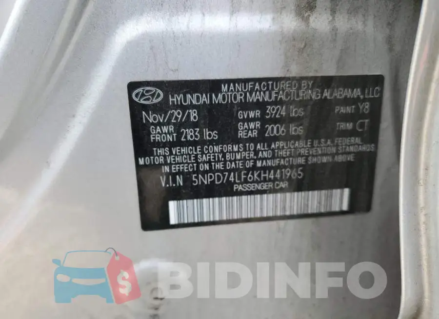 5NPD74LF6KH441965 Photo# 12