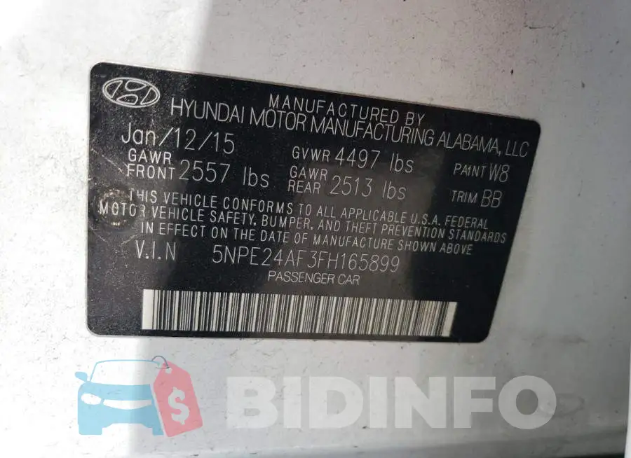 5NPE24AF3FH165899 Photo# 13