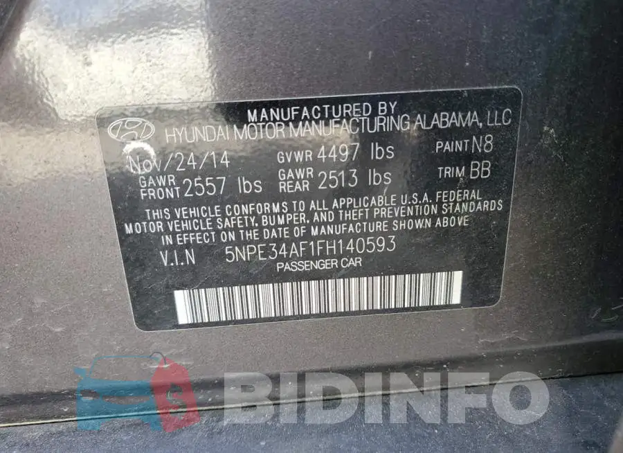 5NPE34AF1FH140593 Photo# 12