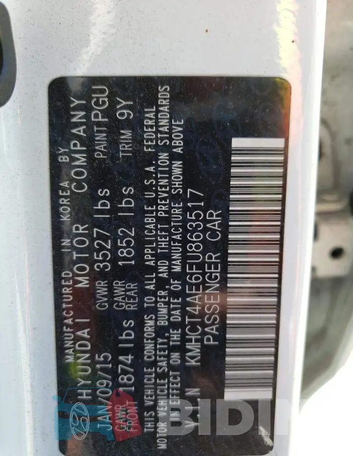 KMHCT4AE6FU863517 Photo# 12
