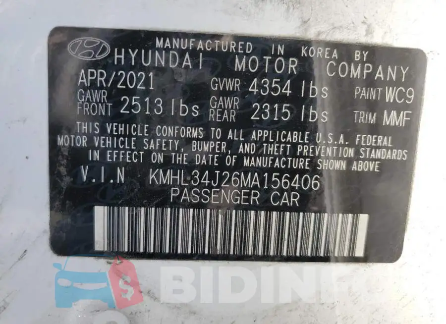 KMHL34J26MA156406 Photo# 13