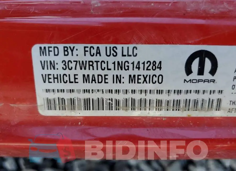 3C7WRTCL1NG141284 Photo# 13