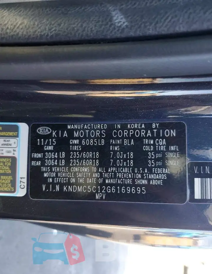 KNDMC5C12G6169695 Photo# 13