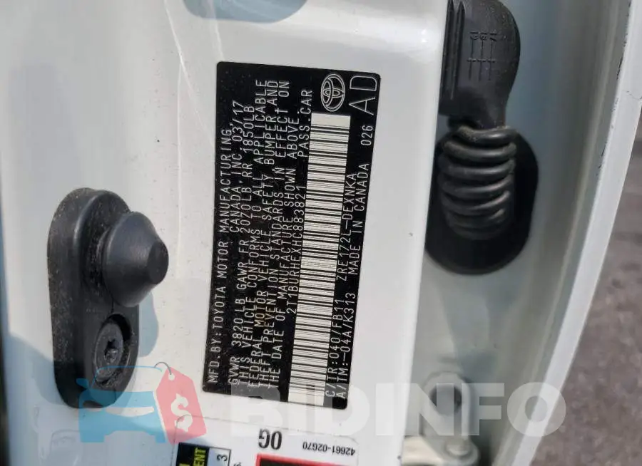 2T1BURHEXHC883821 Photo# 12