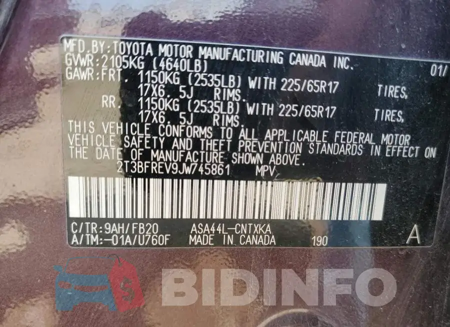 2T3BFREV9JW745861 Photo# 14