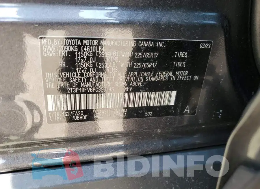 2T3P1RFV6PC350145 Photo# 12