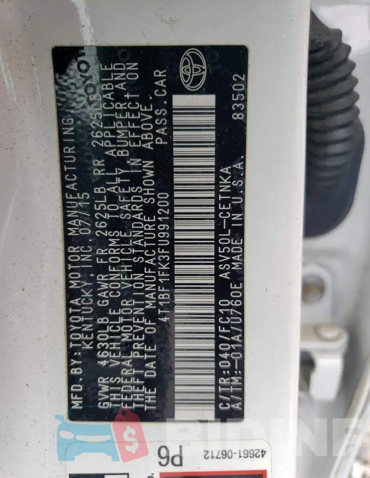 4T1BF1FK3FU991200 Photo# 12
