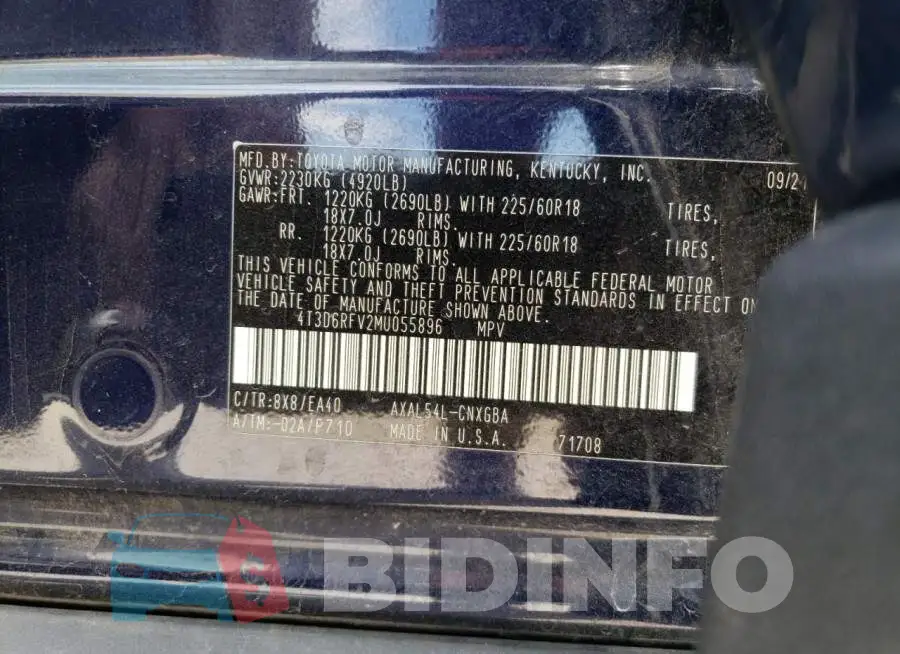 4T3D6RFV2MU055896 Photo# 12