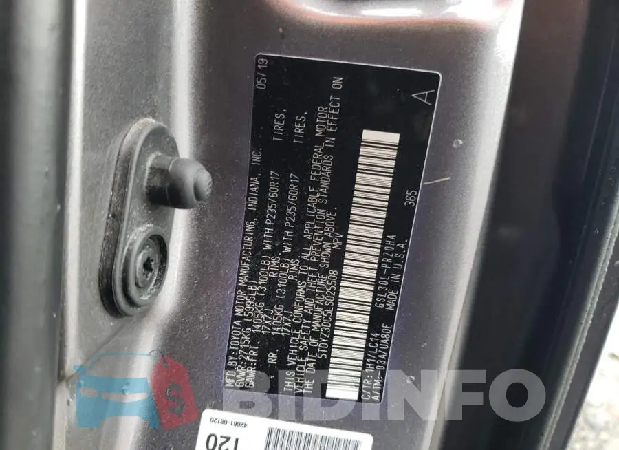 5TDYZ3DC5LS025508 Photo# 12