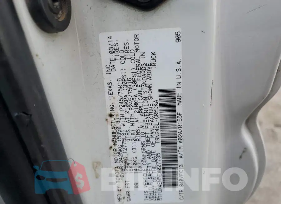 5TFUX4EN5EX027735 Photo# 12