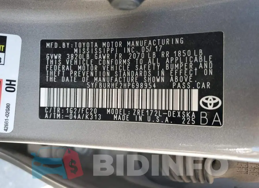 5YFBURHE2HP698954 Photo# 12
