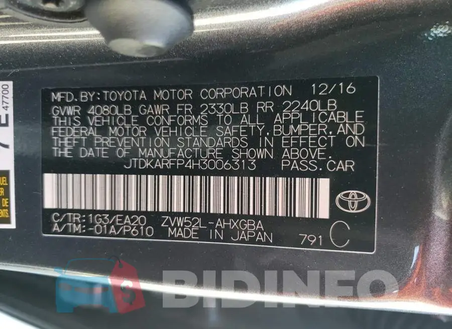 JTDKARFP4H3006313 Photo# 12